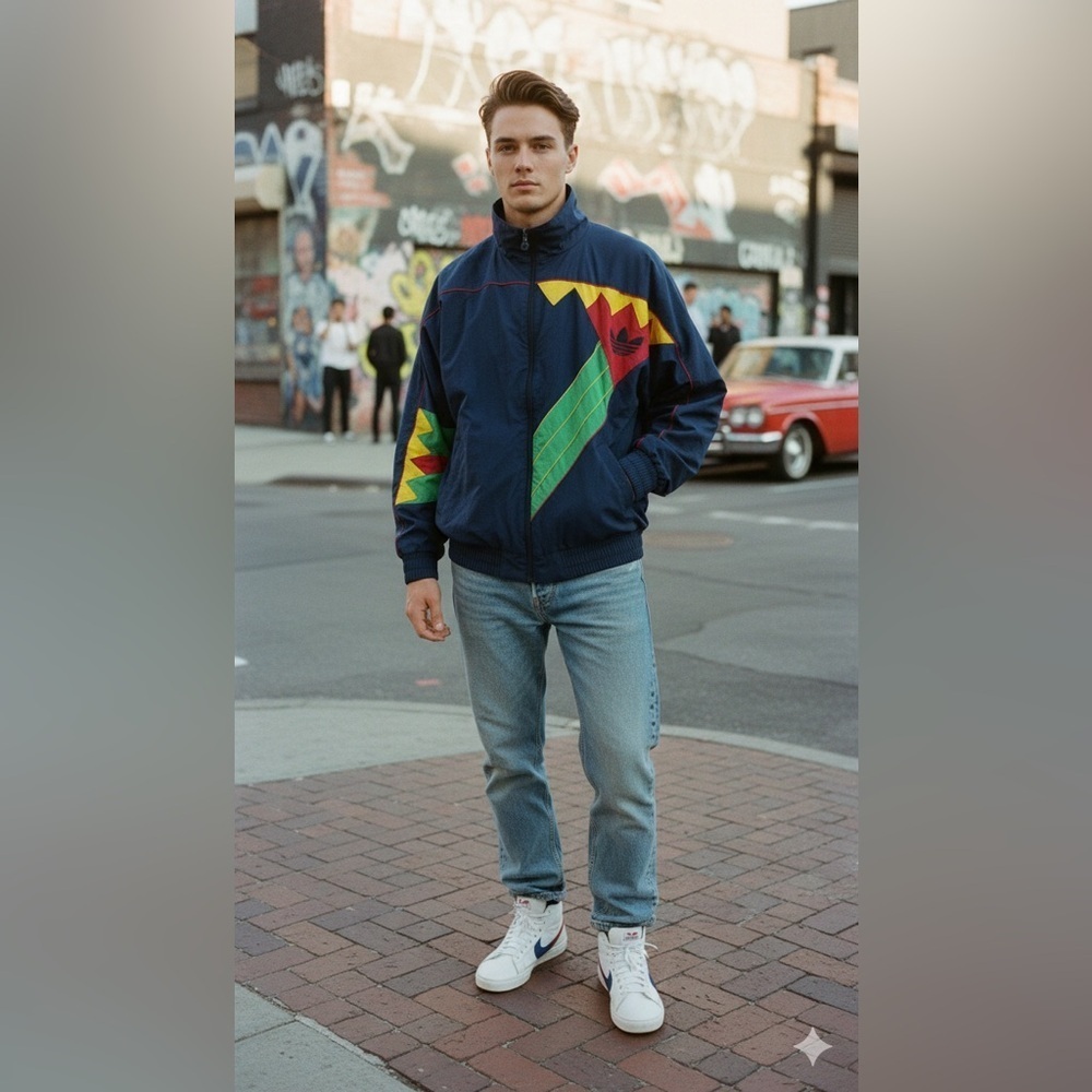 Vintage Adidas Lined Jacket Windbreaker 90s S/M Gender Neutral